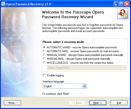 Opera Password Recovery 5.6.2 + кряк